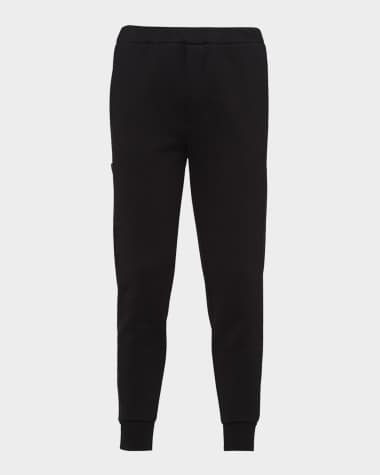 Prada Men's Cotton Fleece Joggers with Re-Nylon Trim