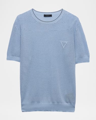 Prada Men's Silk-Cotton Mesh Sweater