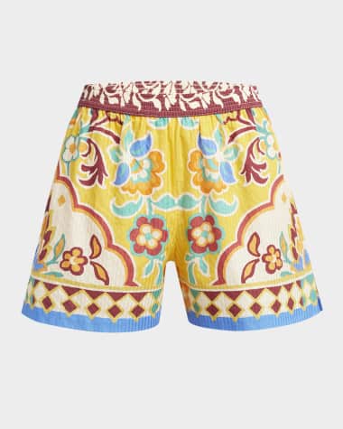 Etro Tapestry Cotton Shorts