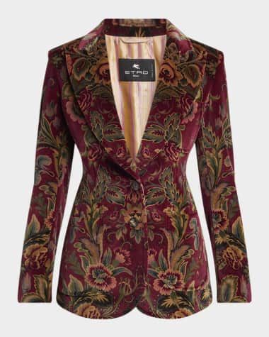 Etro Floral Velvet Single-Breasted Jacket