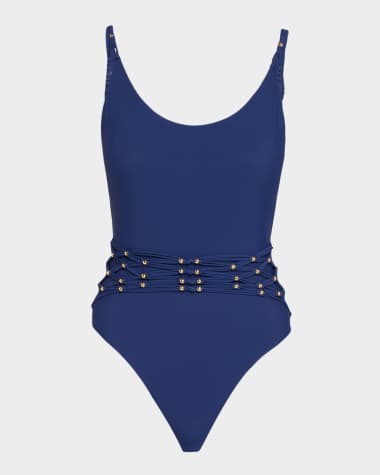 PQ Swim Brynn Beaded One-Piece Swimsuit