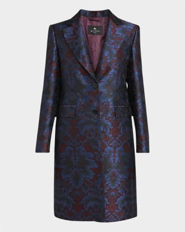 Etro Floral Brocade Single-Breasted Princess Coat