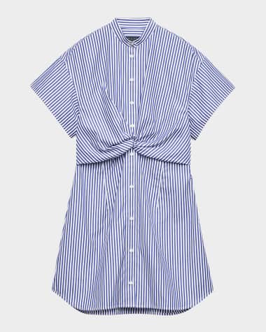 Rag & Bone Gretchen Stripe Twist-Front Dress