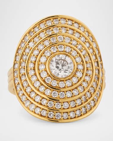 ALMASIKA Universum Pave Ring with Diamond Center