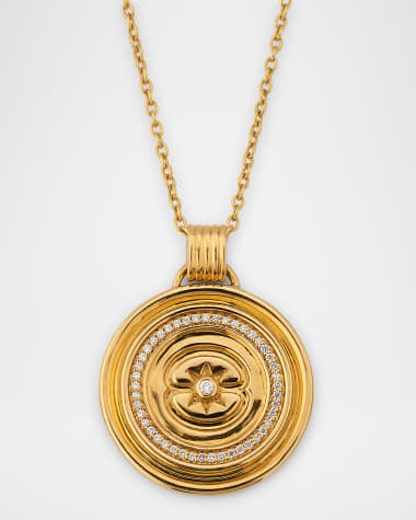 ALMASIKA 18K Sagesse Stella Diamond Pave Medallion Necklace