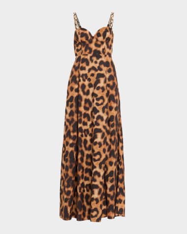 L'Agence Sutton Leopard Maxi Dress