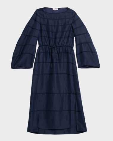 Rosie Assoulin Ribbon Striped Midi Caftan Dress
