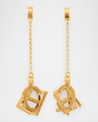 Chloe Logo Letter Drop Earrings