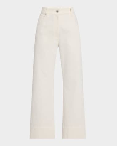 Brunello Cucinelli Cotton-Wool Barrel Cuff Wide-Leg Jeans