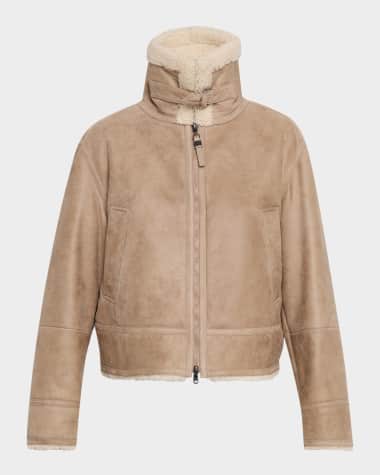 Brunello Cucinelli Vintage Shearling and Suede Jacket