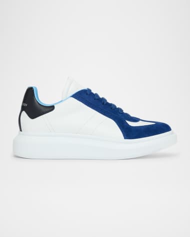 McQueen Men's Oversized Leather and Suede T-Toe Sneakers