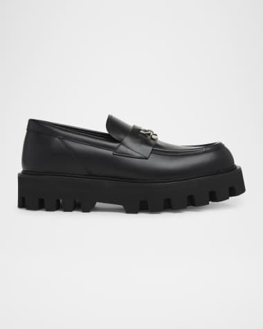 McQueen Men's T-Bar Parachute Leather Loafers