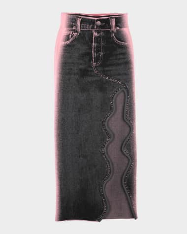 PH5 Lily Wavy Denim Maxi Skirt