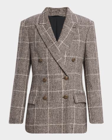 Brunello Cucinelli Windowpane Double-Breasted Jacket