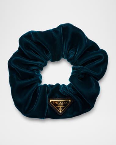 Prada Triangle Velvet Scrunchie
