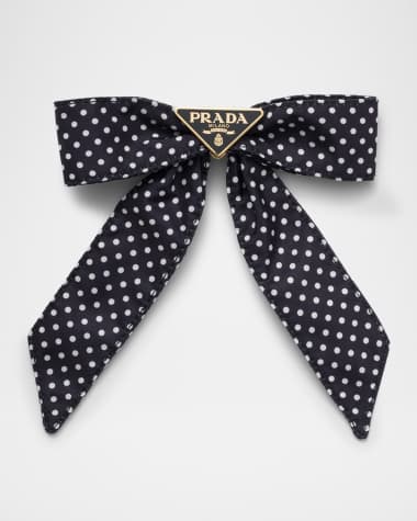 Prada Polka-Dot Print Re-Nylon Hair Bow