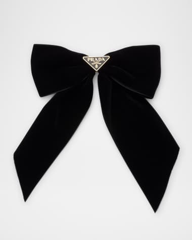 Prada Triangle Velvet Hair Bow