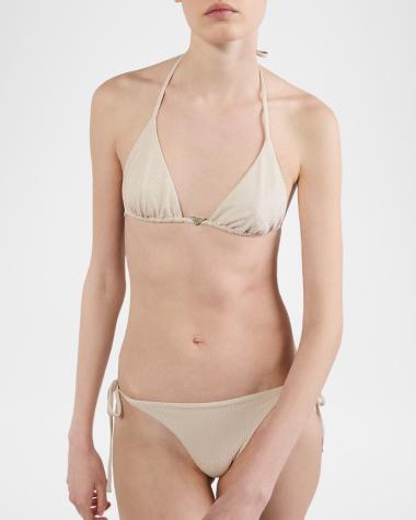 V-Neck Hardware One-Piece Swimsuit