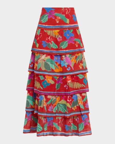 Marie Oliver Christie Tiered Midi Skirt