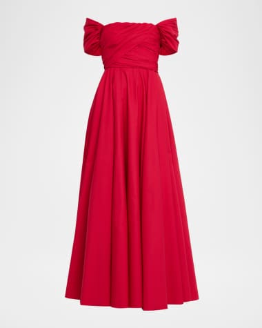 Giambattista Valli Off-The-Shoulder Popeline Maxi Dress