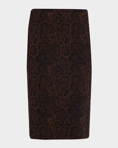 Stella McCartney Textured Snake Jacquard Pencil Skirt
