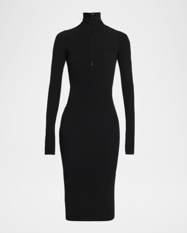 shoshanna dresses Toccin Logan Turtleneck Tie-Front Midi Dress, Ivory, Women's, M, Cocktail & Party Wedding Guest Dresses Midi Dresses main image 0