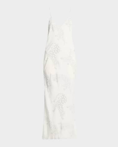 Stella McCartney Wild Cat-Print Silk Backless Slip Gown