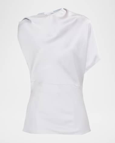 Stella McCartney Asymmetric Drape Satin Top