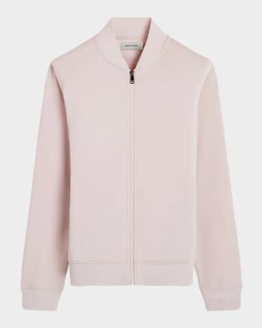 Bugatchi Men's Soft Touch Knit Full-Zip Bomber Jacket