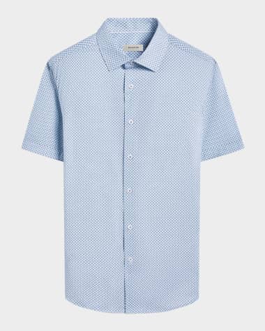Bugatchi Men's Miles OoohCotton Geometric Short-Sleeve Shirt