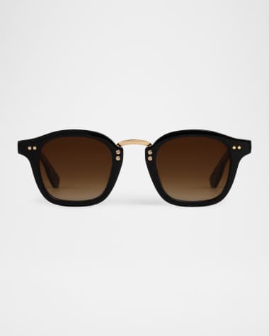 KREWE Campbell Acetate & Stainless Steel Round Sunglasses