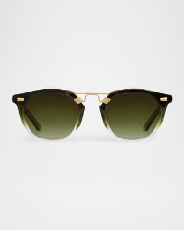 KREWE Beau II Acetate & Stainless Steel Round Sunglasses