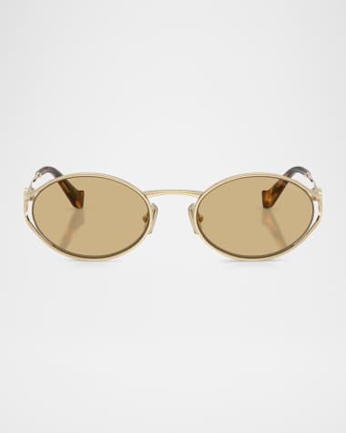 Miu Miu MU 52YS Metal Oval Sunglasses