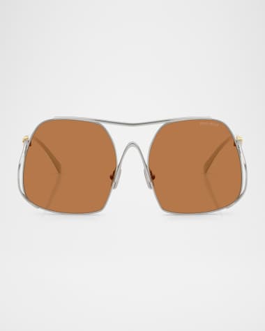 Miu Miu MU A55S Steel Square Sunglasses