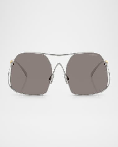 Miu Miu MU A55S Steel Square Sunglasses