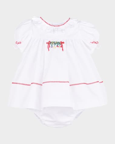 Luli & Me Girl's Merrymaker Dress with Bloomers, Size 3M-2
