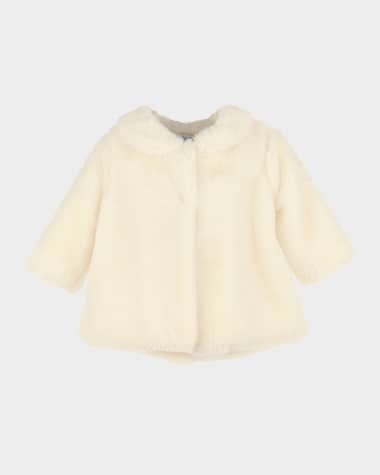 Luli & Me Girl's Fuzzy Faux Fur Long Coat, SIze 6M-24M