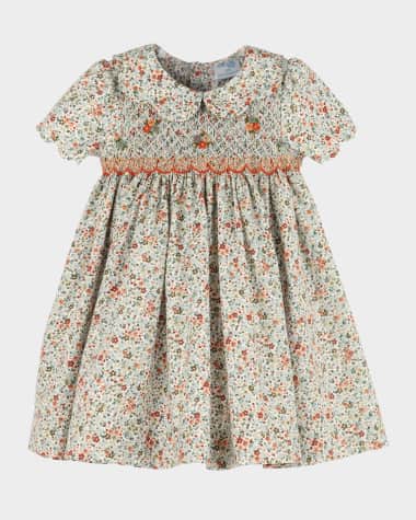 Luli & Me Girl's Autumn Glow Smock Dress, Size 4T-6
