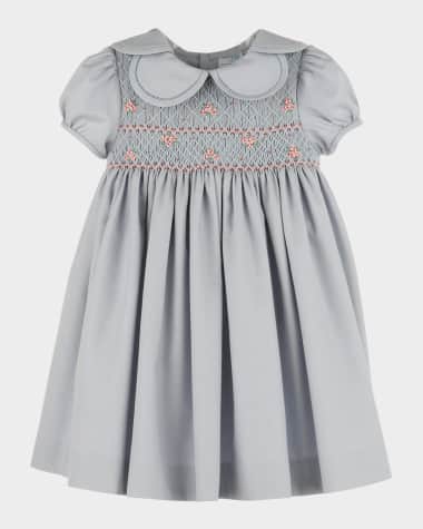 Luli & Me Girl's Hydrangeas Smocked Petal Dress, Size 4T-6