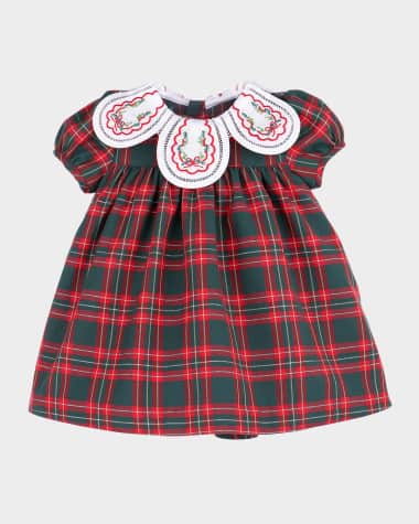 Luli & Me Girl's Cotton Plaid Petal Float Dress, Size 6M-24M