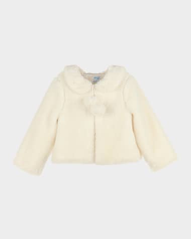 Luli & Me Girl's Fuzzy Long Coat, Size 2-6
