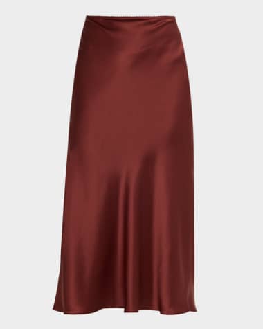 Sablyn Miranda Scallop Bias-Cut Silk Skirt