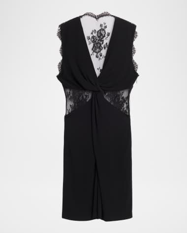 Roberto Cavalli Lace-Inset Twisted Sleeveless Mini Dress