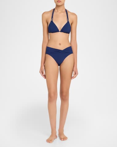 V-Neck Hardware One-Piece Swimsuit