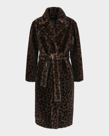 Gorski Reversible Leopard-Print Shearling Lamb Stroller With Belt