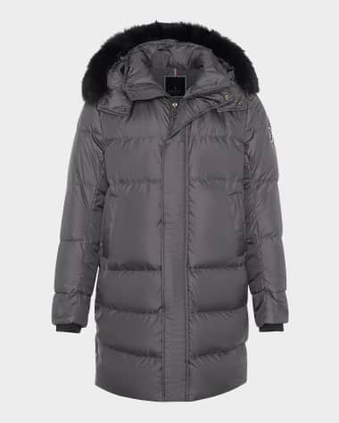 Gorski Men's Apres-Ski Jacket With Detachable Toscana Lamb Shearling Hood Trim