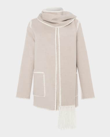 Gorski Cashmere-Wool Jacket With Detachable Scarf