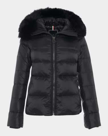 Gorski Short Down Apres-Ski Jacket with Detachable Toscana Lamb Hood Trim