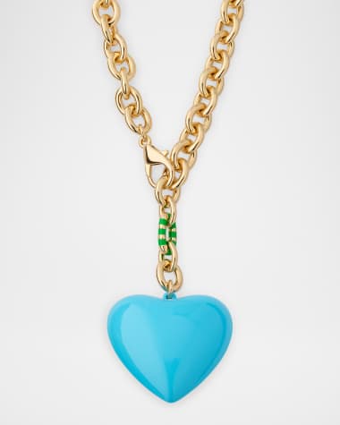 Roxanne Assoulin The Puffy Heart Necklace, Turquoise