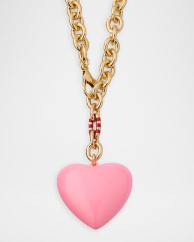 Roxanne Assoulin The Puffy Heart Necklace, Pink